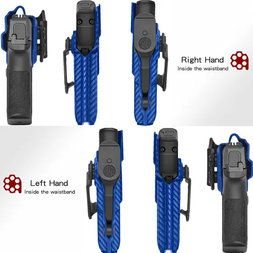 Vista 3 de Amberide IWB Funda Kydex para SIG Sauer P365 / P365 SAS / P365X, transporte oculto, opciones MOS y no MOS disponibles, inclinación ajustable