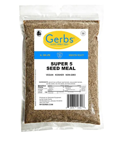 Vista 8 de Gerbs Super 5 Mezcla de Semillas 1 lb. Molida Finamente, Sin Aditivos Artificiales, Bolsa resellable Textura Sustanciosa y Cremosa para Hornear