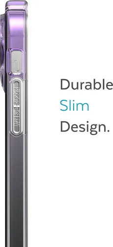Vista 3 de Speck Funda transparente para iPhone 14 Pro - Protección contra caídas, funda delgada de doble capa resistente a arañazos para iPhone 14 Pro de 6.1