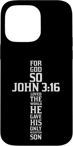 Vista 21 de iPhone 16 Cross John 3:16 Verso Biblia Dios Jesús Fe Cristiano Estuche de regalo