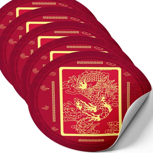 Vista 9 de Auspicious - Calcomanías de amuleto de dragón de Feng Shui, símbolo de poder, estado e influencia, regalo de Feng Shui, calcomanías decorativas