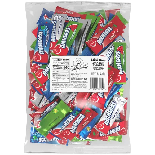 Vista 26 de Airheads Mini barras de caramelo, paquete variado de Taffy, bolsa de 80