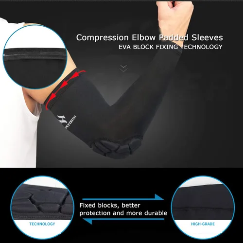 Vista 4 de 2 piezas acolchadas coderas de compresión para brazo de apoyo protector