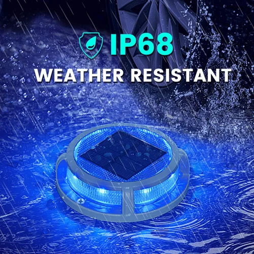 Vista 5 de SIEDiNLAR Luces solares para cubierta al aire libre, 2 modos, 16 LED, marcadores de entrada, luz de muelle, funciona con energía solar, impermeable