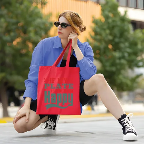 Vista 3 de Gift of Cheer Food and Drink Lovers Enjoy Life Navy Black Multicolor Canvas Tote Bag