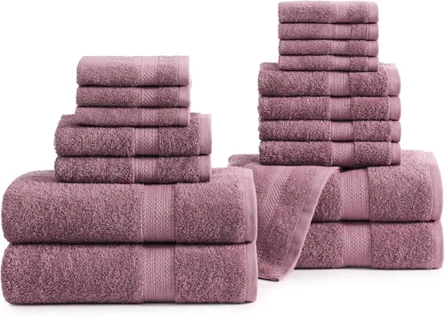 Vista 20 de Lane Linen Juego de toallas de baño de 100% algodón - Producido de manera sostenible, 18 piezas para el baño - 6 toallas de mano, 8 toallitas, 4