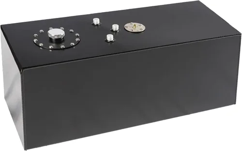 Vista 9 de Tanque de celda de combustible universal de 15 galones 57L de aluminio con tapa y sensor de nivel pulido negro