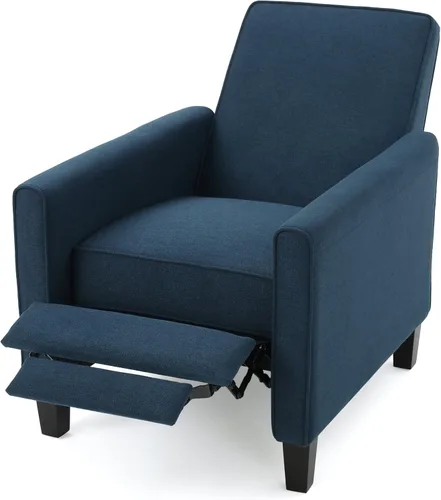 Vista 7 de Sillón de cuero reclinable Lucas, Azul oscuro