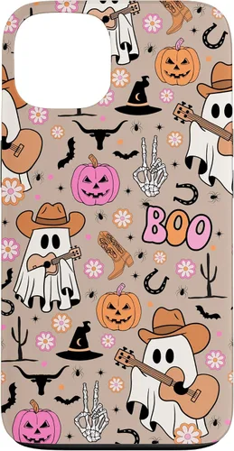 Vista 7 de Funda retro occidental para iPhone 11 Pro Max Fantasma Fantasma Vaquero de Halloween