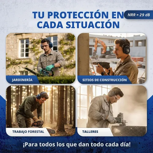 Vista 6 de Schallwerk Work+ - Orejeras de protección auditiva, protección auditiva para reducir el ruido, protección auditiva para el campo de disparo Azul