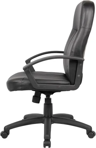 Vista 7 de Boss Office Products B8106 Silla ejecutiva de cuero en negro, respaldo medio