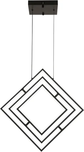 Vista 8 de Lámpara de araña LED moderna negra cuadrada, lámparas geométricas de araña LED, luz colgante regulable, lámpara de araña contemporánea creativa DIY