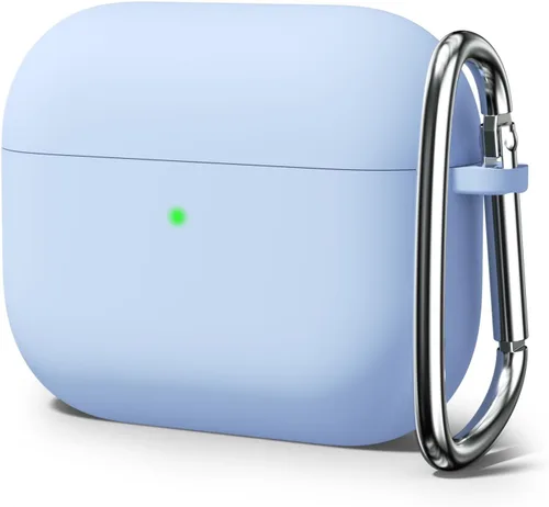 Vista 43 de Oakxco Funda de silicona para Airpods 3, bonita funda rígida femenina para Airpods de 3ª generación con llavero, gel de goma colorido suave de TPU