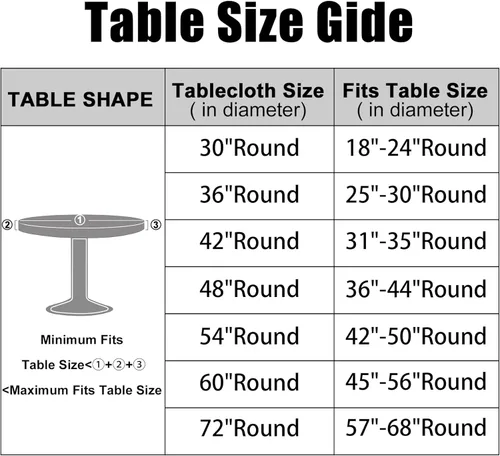 Vista 2 de Smiry Mantel redondo de pícnic, fundas de mesa elásticas impermeables para mesas de 18 a 24 pulgadas, manteles de vinilo con parte trasera