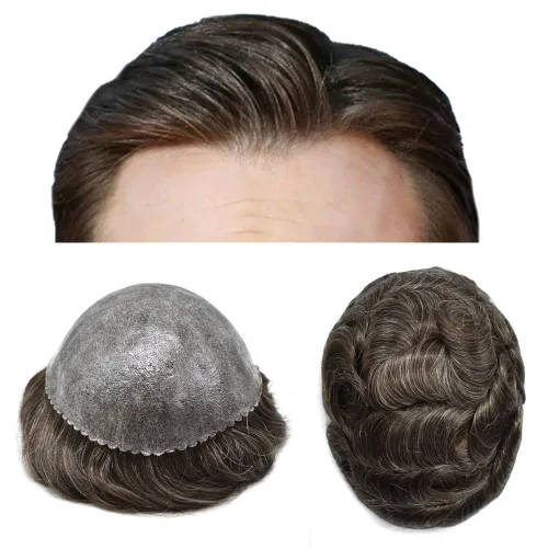 Vista 93 de Extensiones de pelo y tupés para hombre, sistema de cabello humano de poliéster completo para hombre, postizo de repuesto para hombre, protesis
