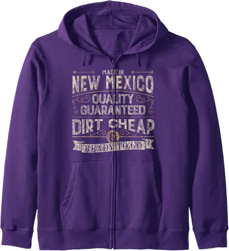 Vista 6 de Sudadera con capucha divertida hecha en Nuevo México, estilo retro vintage, Negro