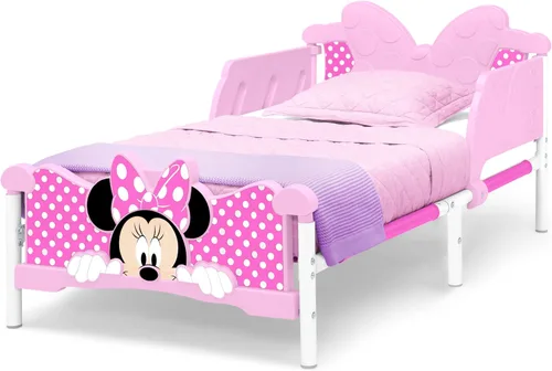 Vista 5 de Delta Children Minnie Mouse Cama para Niños Pequeños 3D, Rosa