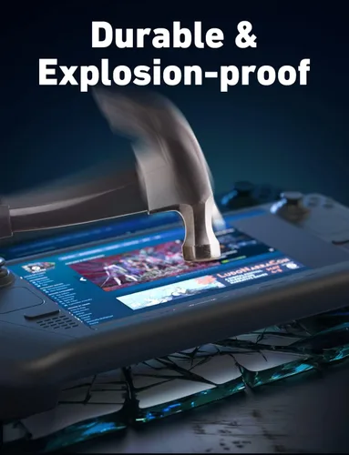 Vista 4 de Paquete de 3 Protector de pantalla compatible con Steam Deck, marco guía fácil de instalar incluido, protector de vidrio Ultra HD para Steam Deck