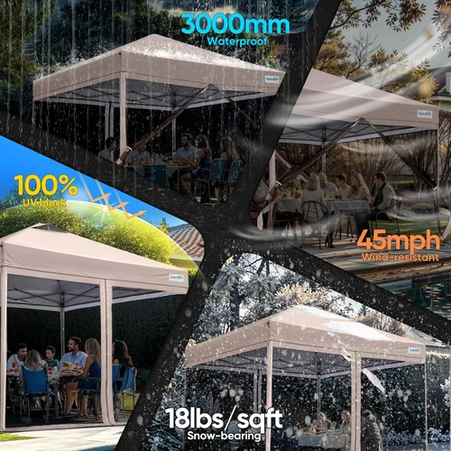 Vista 5 de Toldo desplegable Quictent Ez con pantalla de malla para carpa, con laterales de malla
