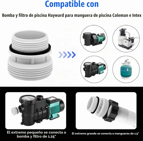 Vista 2 de Paquete de 4 adaptadores de conversión de manguera 4560 de 1.575 in a 1 1/2
