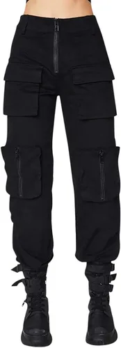 Vista 5 de Ayolanni Womens Cargo Pants Cinch Bottom High Waisted Casual Trousers with Zipper Pockets Workout Going Out Cool Pants