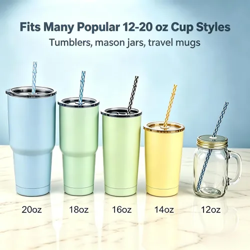 Vista 2 de 25 popotes de plástico reutilizables. Sin BPA, pajitas transparentes de 9 pulgadas de largo para tarros de masón, vaso Yeti, cepillo de limpieza