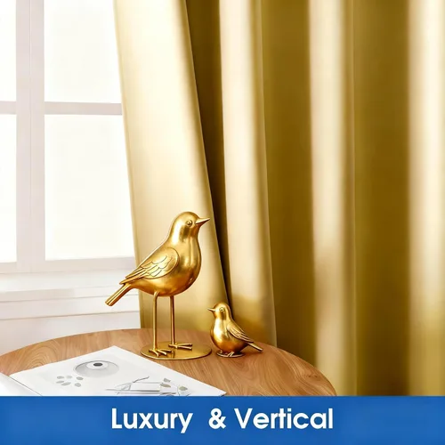 Vista 4 de HOMEIDEAS 2 paneles de cortina de seda sintética, cortinas opacas para dormitorio