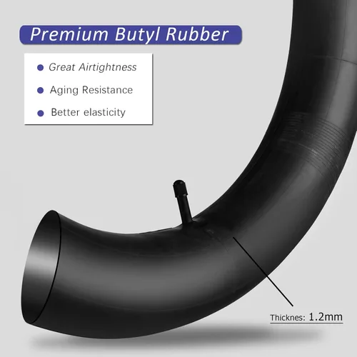 Vista 3 de Tubo de bicicleta de 20 x 4.0 pulgadas con válvula Schrader AV35 mm, tubos interiores de bicicleta eléctrica de goma butílica premium, paquete de 2
