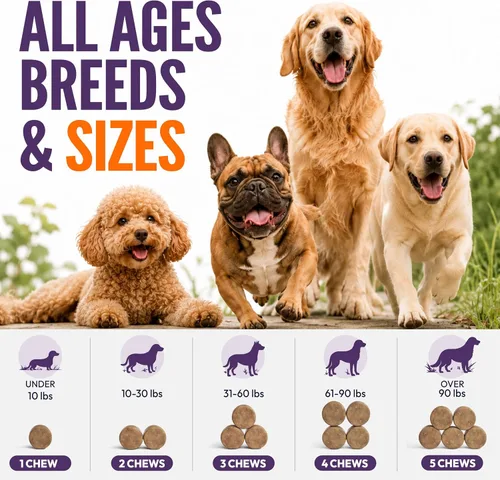 Vista 8 de Multivitamínico masticable para perros, 170 golosinas, vitaminas