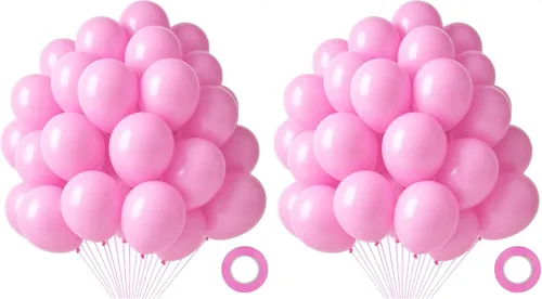 Vista 14 de LovesTown 110 globos de látex de 12 pulgadas con cinta para decoración de cumpleaños, baby shower, boda, fiesta, color azul (paquete de 2)