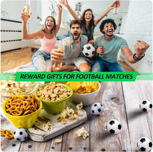 Vista 7 de Bolas antiestrés de fútbol mini 96 piezas de 5 cm de espuma deportiva a granel para niños y adultos, pequeños recuerdos de fiesta de fútbol, bolas