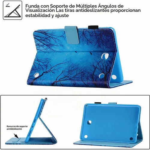 Vista 7 de Funda UUcovers para Galaxy Tab A 8.0 con cierre magnético, ajustado, función atril y tarjetero, con función de encendido y apagado automático, 8