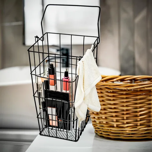 Vista 3 de Trademark Innovations Metal Wire and Mesh Hanging Utensil and Storage Basket (Pack of 2)