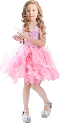 Vista 3 de Vestido tutú para niñas, vestido de tul con lentejuelas, vestido de princesa para niñas pequeñas, disfraz de fiesta de cumpleaños brillante