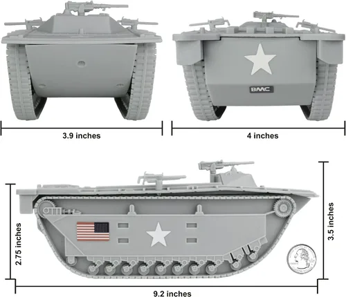 Vista 3 de BMC WW2 USMC Amtrac LVT - Vehículo anfibio 1:32 para hombres plásticos del ejército