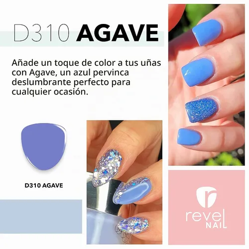 Vista 2 de Polvo de Inmersión de Uñas Revel Nail - Polvo Azul para Uñas, Esmalte de Uñas con Resistencia a las Astillas, Polvo de Inmersión para Uñas