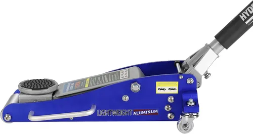 Vista 5 de Gato hidráulico de perfil bajo de aluminio y acero de 1.5 toneladas, ligero, con bomba doble de elevación rápida, capacidad de 3000 libras, rango
