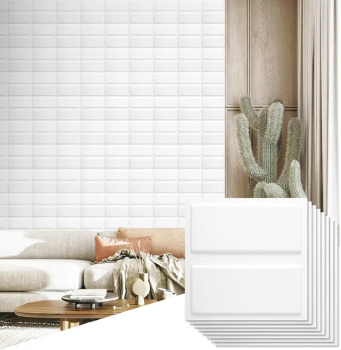 Vista 10 de Paquete de 12 paneles de pared 3D para decoración de pared interior, paneles de pared decorativos para oficina, sala de estar, dormitorio, vestíbulo