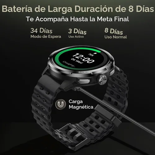 Vista 6 de Ulefone Armor Watch Pro - Relojes inteligentes militares para hombre, pantalla AMOLED Corning de 1.50 pulgadas, resistente al agua 5ATM