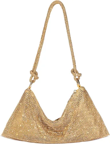 Vista 2 de SWEETV Sparkly Rhinestone Purse for Women Silver Clutch Purse Small Glitter Handbags for Weddings, Prom,and Parties