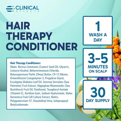 Vista 6 de Clinical Effects Acondicionador de terapia capilar – Acondicionador para el crecimiento del cabello para hombres y mujeres – Acondicionador profundo
