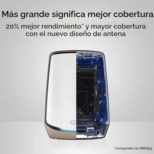 Vista 4 de NETGEAR Orbi Tri-Band WiFi 6 Mesh Network System (RBK862S) - Router + 1 extensor satelital, características de seguridad, hasta 6 Gbps, hasta 5,400