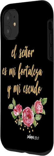 Vista 2 de Carcasa para iPhone 11 Salmos El Señor Es Mi Fortaleza Biblia Cristiana