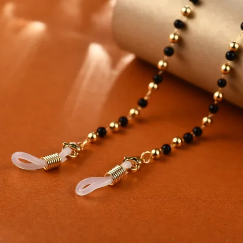 Vista 26 de AllenCOCO Cadena para gafas, correa para lentes de sol para mujer, cadena de oro de 14 quilates, soporte para lentes alrededor del cuello