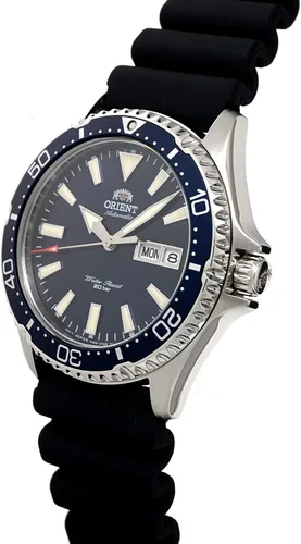 Vista 2 de ORIENT Mens buceo deportes automático 656.2 ft reloj con correa de goma esfera azul RA-AA0006L, Azul, Moderno