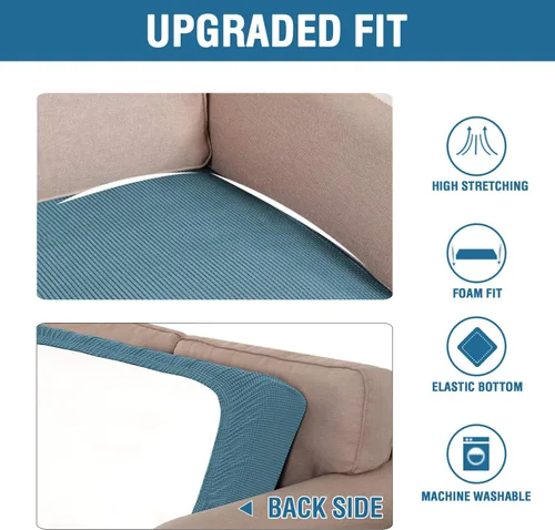 Vista 95 de H.VERSAILTEX Fundas de Cojín de Asiento Individuales Super Elásticas Fundas de Sofá Fundas de Cojín de Sofá Fundas Deslizables Juegos Tela de Sarga
