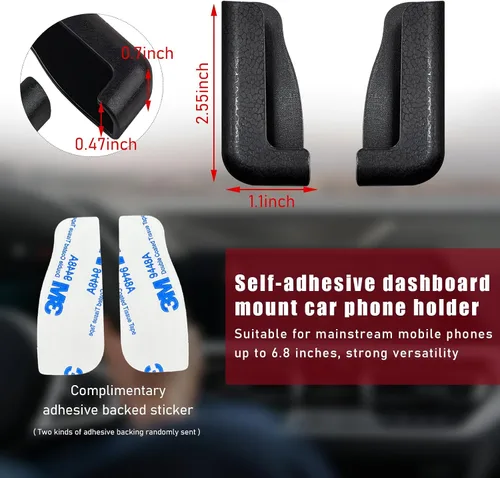 Vista 2 de Dickno 2 soportes multifuncionales para teléfono móvil, ancho ajustable, soporte de teléfono para tablero de automóvil, soporte para teléfono