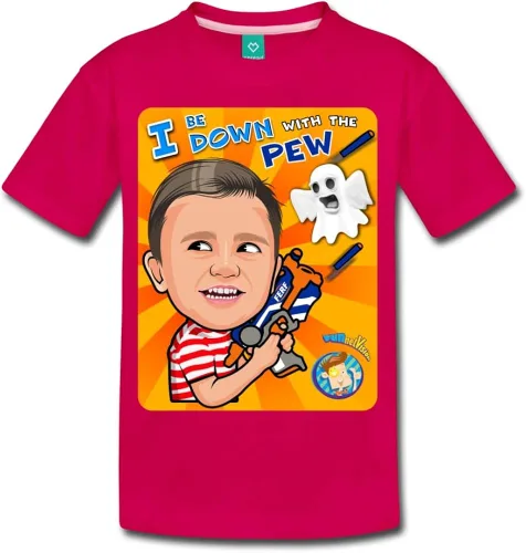 Vista 5 de FGTeeV - Camiseta de manga corta con el Pew para niños, Juvenil L