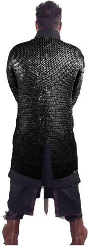Vista 3 de 9 MM ID MS camisa de manga completa con remachado plano Hauberk Chain Mail Armor