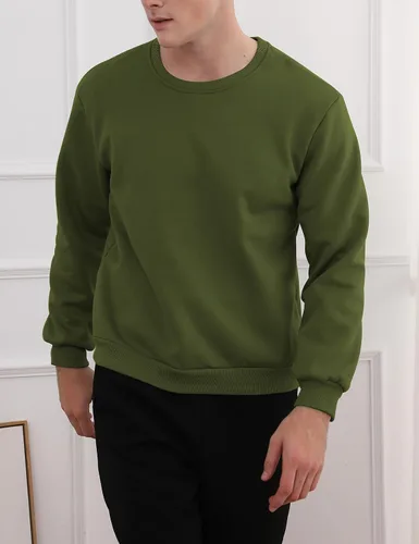 Vista 3 de Gihuo Sudadera de forro polar con cuello redondo y forro polar para hombre